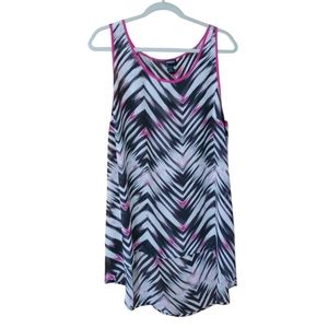 Torrid Chiffon Abstract Zebra Stripe Tank Top